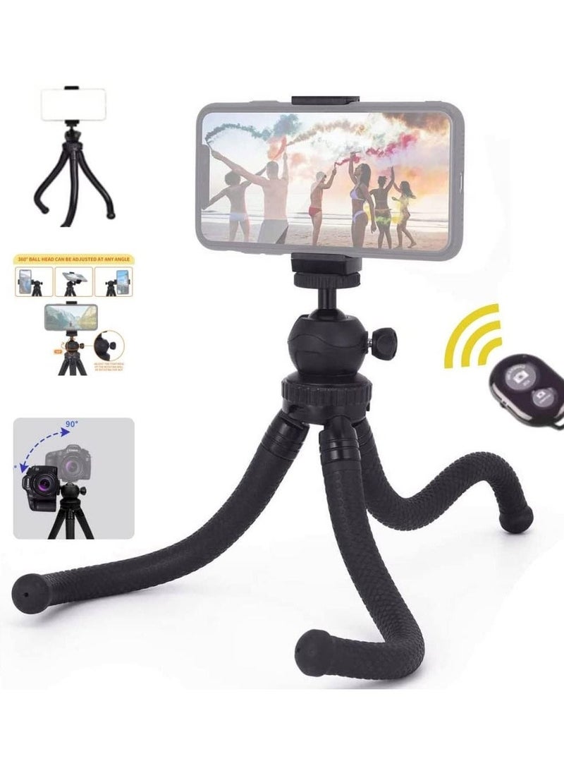 Generic Premium Flexible Phone Tripod with Wireless Remote, Mini Tripod Stand for Camera GoPro/Mobile  - Image 1