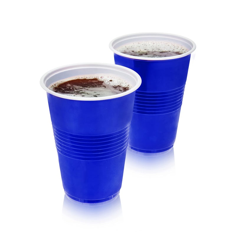 True Blue 16oz Plastic Cups for Party  Set of 50  Disposable Drinking Cups Plastic Disposable Cups for Party  Beer Pong Cups  Blue Cups - Image 1