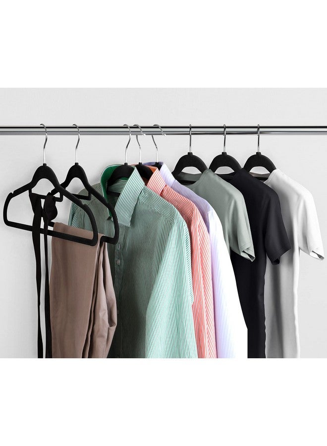 Utopia Home Premium Velvet Hangers - 20 Pack Non-Slip Clothes Hangers with Tie Bar - Black Standard Hangers with 360 Degree Rotatable Hook - Heavy Duty Coat Hangers - Image 5