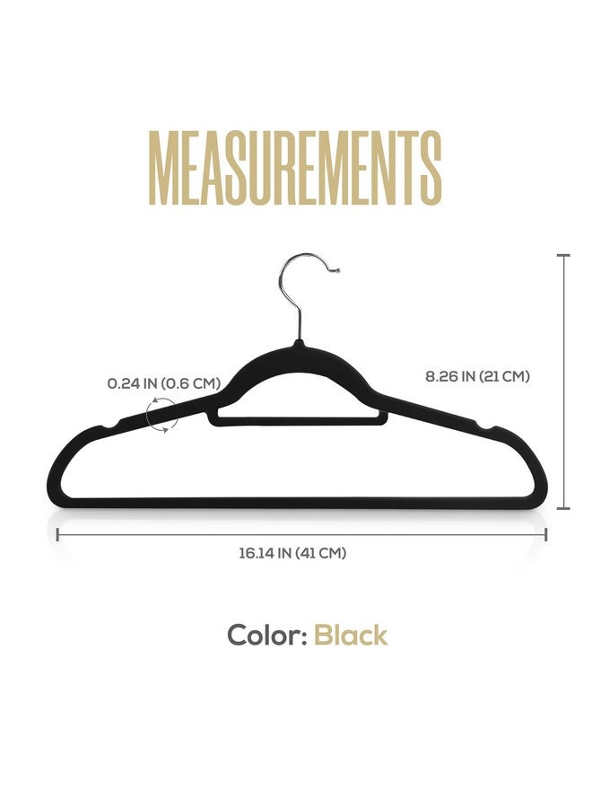 Utopia Home Premium Velvet Hangers - 20 Pack Non-Slip Clothes Hangers with Tie Bar - Black Standard Hangers with 360 Degree Rotatable Hook - Heavy Duty Coat Hangers - Image 2