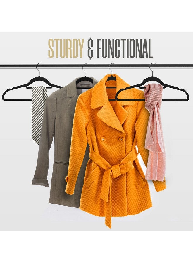 Utopia Home Premium Velvet Hangers - 20 Pack Non-Slip Clothes Hangers with Tie Bar - Black Standard Hangers with 360 Degree Rotatable Hook - Heavy Duty Coat Hangers - Image 4