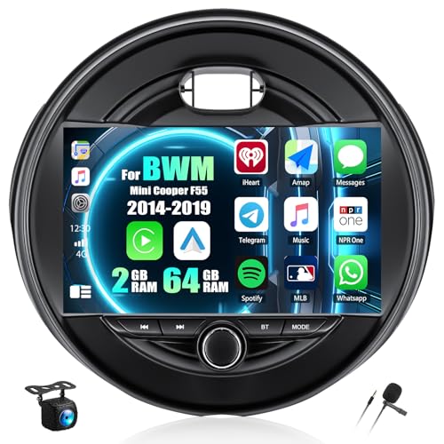 SIXWIN Android Car Play Screen for BWM Mini Cooper F55 2014-2019 9 Inch Touch Screen with CarPlay Android Auto Mirror Link Bluetooth FM 28UI Backup Camera GPS WiFi FM SWC MIC 2G+64G - Image 1