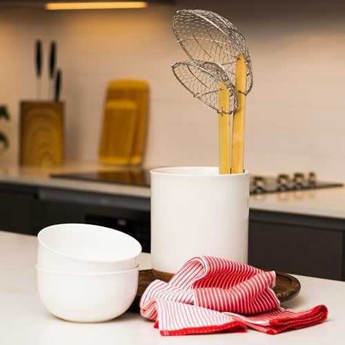 Joyce Chen Kitchen Spider Strainer Stainless Steel 5-Inch Wire Basket with Heat-Resistant Bamboo Handle - Image 4