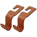 AMVOYOA LeatherWrapped Car Headrest Hooks Seat Back Organizer 2 Pack UShaped Car Purse Holder for Bags Coats Handcrafted Stitching Flexible Car Accessories for Women Brown - Image 2