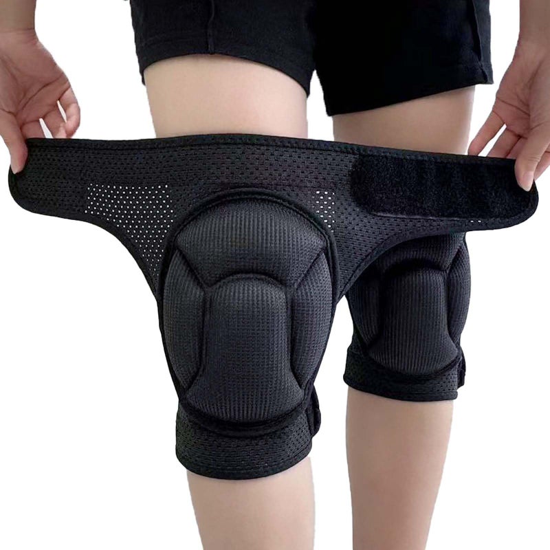 JYBTAA Knee Pads for Men Women Work, Gardening Kneeling Pad for Cleaning Floors, Cushion Kneepads for Flooring Crawling Painting Weeding, Concrete Kneepads for Adult and Elderly, Black M (1 pair) - Image 1