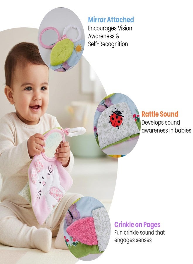 Nuluv Butterfly Soft Book for Babies, Crinkle Sensory Book with Rattle Sound and Textures, Soft Touch-and-Feel Learning Book, Baby-Safe Activity Book for Early Development, for Babies 3+ Months - Image 3