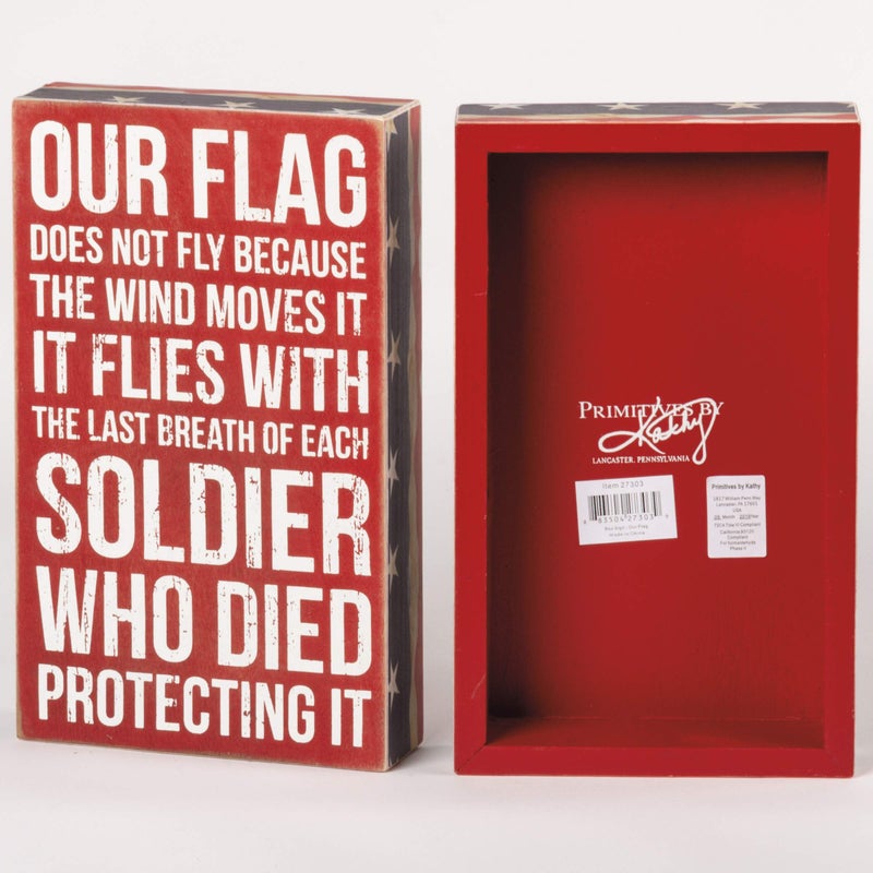 Primitives by Kathy 27303 Patriotic Box Sign, 6 x 10-Inches, Our Flag - Image 2