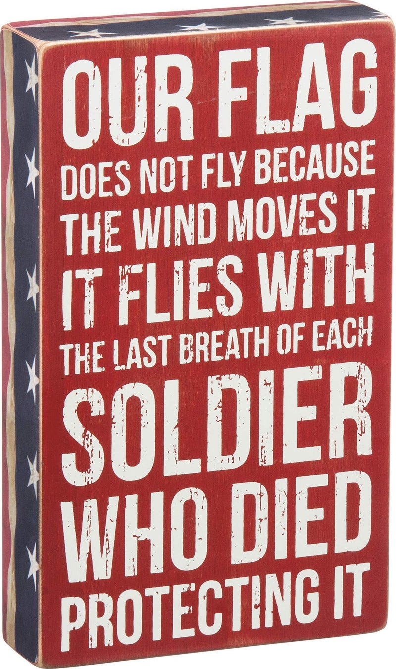 Primitives by Kathy 27303 Patriotic Box Sign, 6 x 10-Inches, Our Flag - Image 1