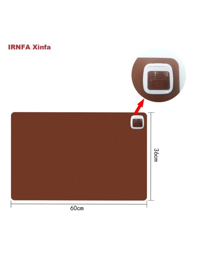 Trnfa Office Hand Warmer Desktop Heating Pad Mouse Heating Warm Desk Mat 600*360mm Brown Computer Electric Heating Pad - Image 3