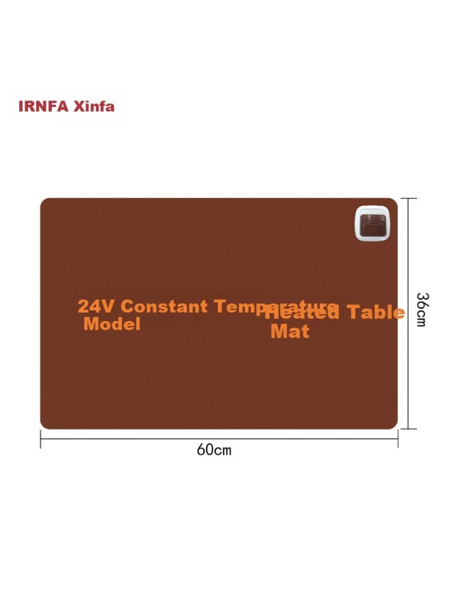 Trnfa Office Hand Warmer Desktop Heating Pad Mouse Heating Warm Desk Mat 600*360mm Brown Computer Electric Heating Pad - Image 5