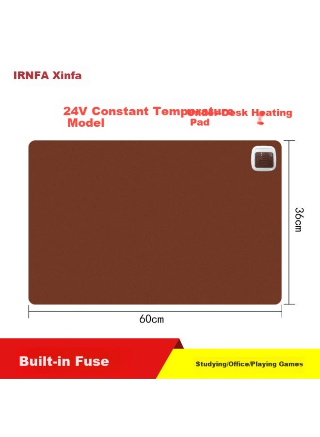 Trnfa Office Hand Warmer Desktop Heating Pad Mouse Heating Warm Desk Mat 600*360mm Brown Computer Electric Heating Pad - Image 4