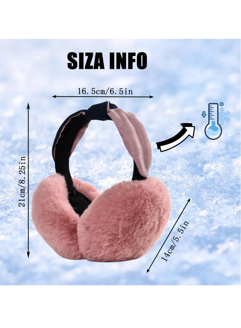 SYOSI Earmuffs for Women, Warm Ear Muffs, Winter Foldable Faux Fur Ear Warmers, Soft and Cozy Ladies' Ear Covers - Image 3