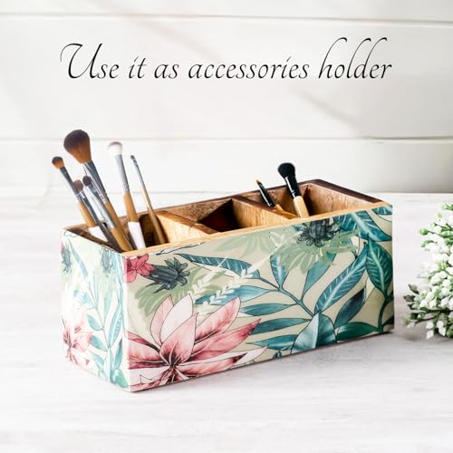 nestroots Wooden Cutlery Holder Spoon Stand For Kitchen | 9 Inch Green | Cutlery Holder For Dining Table | Wooden Caddy Storage Organiser Stand Caddy Holder | Stylish & Functional Kitchen Décor - Image 3