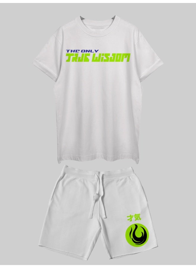 THREADCURRY THREADCURRY Knowledge is Power Printed Co-ord Set for Men - Half Sleeve Oversized T-Shirt and Shorts  - Image 3