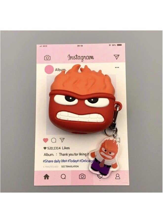 Generic - Mind Secret Force Earphone Case Suitable For Airpods4 Apple Wireless Bluetooth 1/2/3/Pro2-Color:Pink Hood Orange-haired Little Policewoman + Pendant-Applicable Models:Airpods 3rd Generation - Image 1
