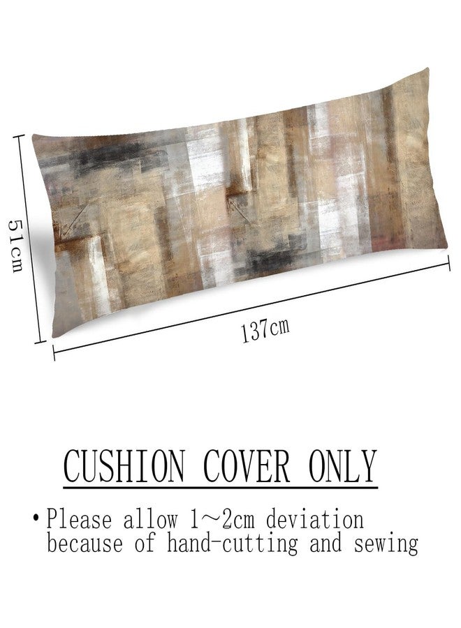 AELMARNEE Brown Abstract Art Painting Body Pillow Cover White Grey Beige Long Pillow Case with Zipper Decorative Bedding Pillowcase Modern Pillows Covers Soft Cushion Pillows Case for Bedroom,Couch,20"x54" - Image 3