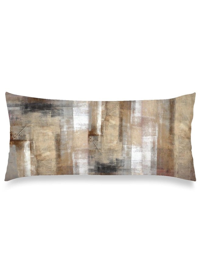 AELMARNEE Brown Abstract Art Painting Body Pillow Cover White Grey Beige Long Pillow Case with Zipper Decorative Bedding Pillowcase Modern Pillows Covers Soft Cushion Pillows Case for Bedroom,Couch,20"x54" - Image 1