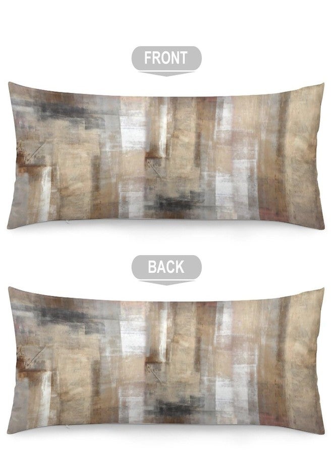 AELMARNEE Brown Abstract Art Painting Body Pillow Cover White Grey Beige Long Pillow Case with Zipper Decorative Bedding Pillowcase Modern Pillows Covers Soft Cushion Pillows Case for Bedroom,Couch,20"x54" - Image 5