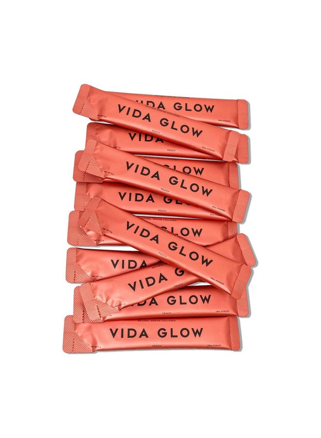 Vida Glow Marine Collagen Powder - Anti Aging Supplement with Collagen Peptides, Promotes Glowing Skin, Strong Nails, Healthy Hair | 30 Servings, Peach Flavor - Image 5