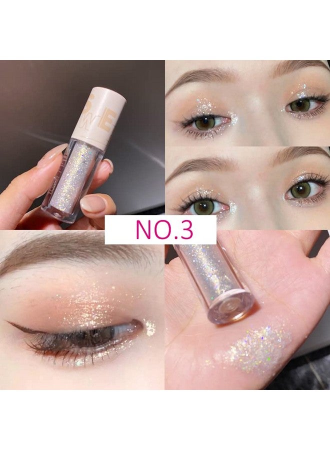 Aolailiya 5Pcs Liquid Glitter Eyeshadow Set- Sparkling Metallic High Pigmented Glitter Eye Shadow Korean Crystals Makeup, Quick Drying Long Lasting Creates High-Impact Multi Dimensional Eye Looks - Image 5