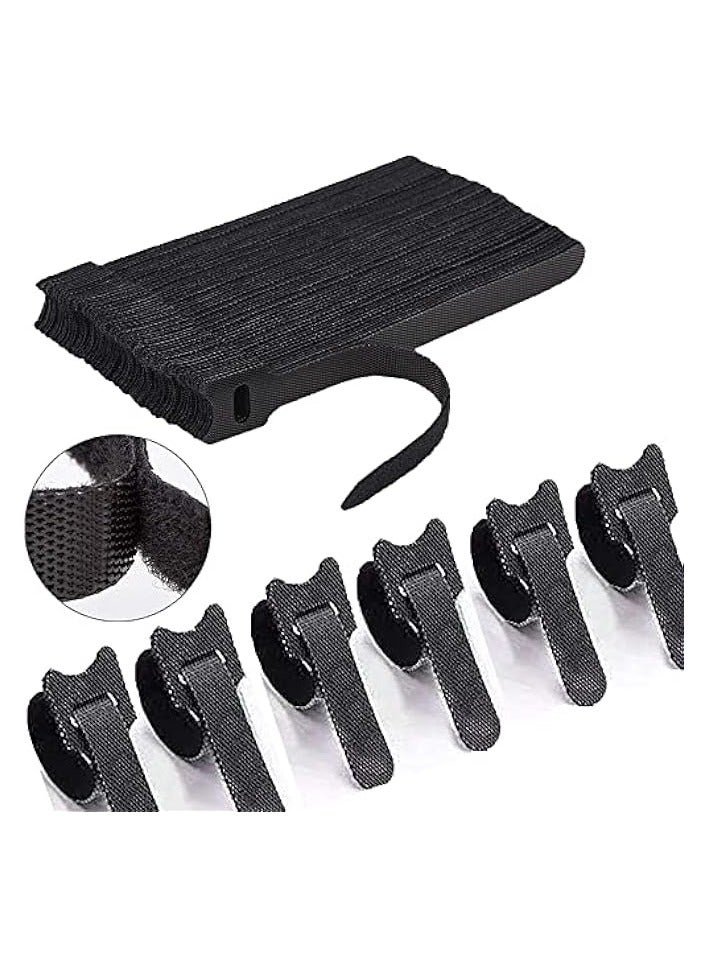 PYLCO SMART Reusable Cable Ties120pcs Fastening Strap Adhesive 5-inch Adjustable Hooks and Loops Wire Organizer Fasteners Tie - Image 1
