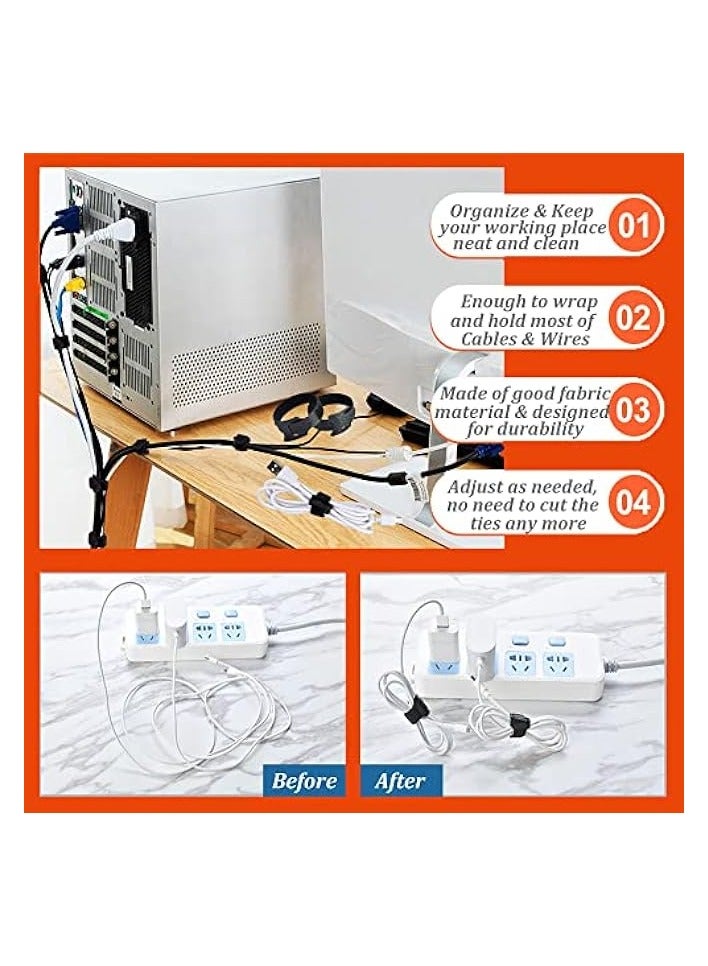 PYLCO SMART Reusable Cable Ties120pcs Fastening Strap Adhesive 5-inch Adjustable Hooks and Loops Wire Organizer Fasteners Tie - Image 5