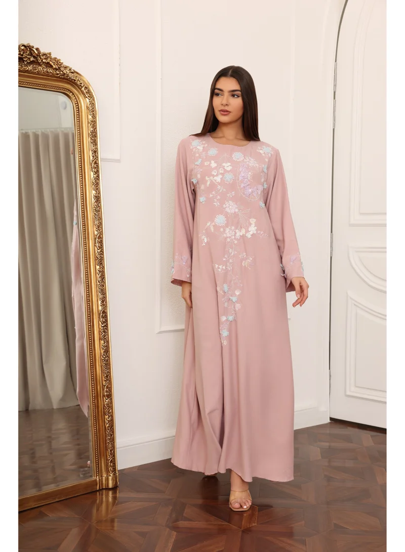 اكسا جلابية براعم ناعمة رمال IK1114 وردي