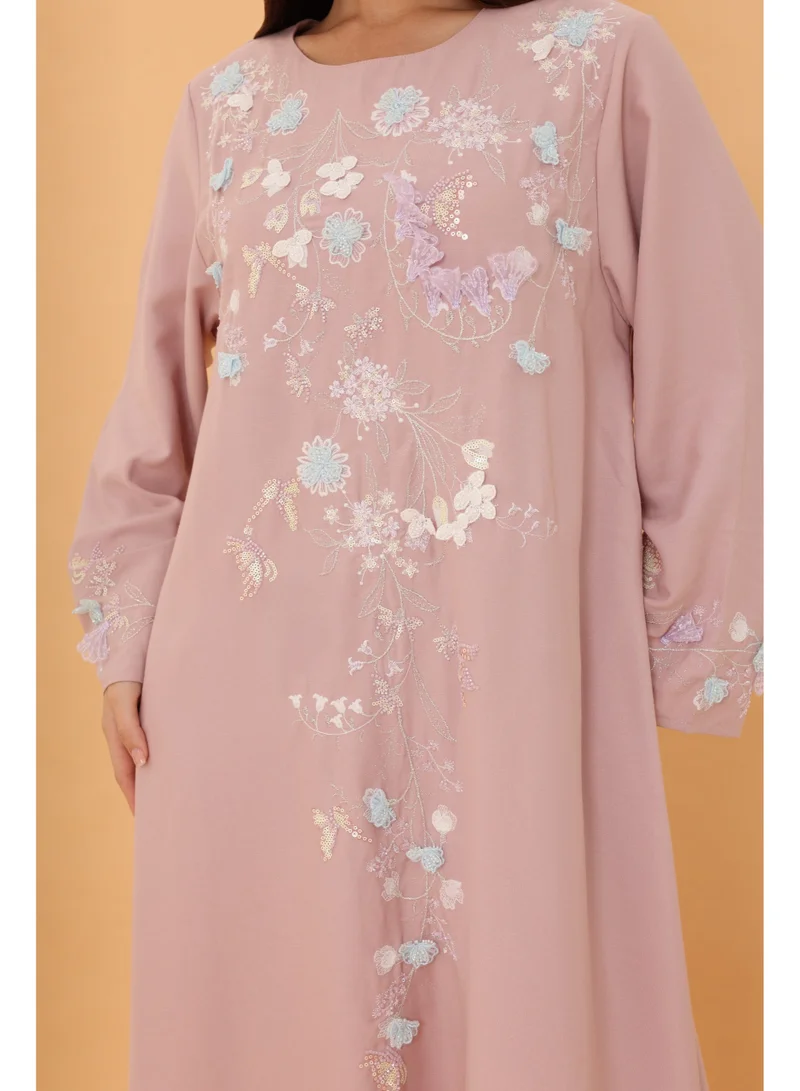 اكسا جلابية براعم ناعمة رمال IK1114 وردي