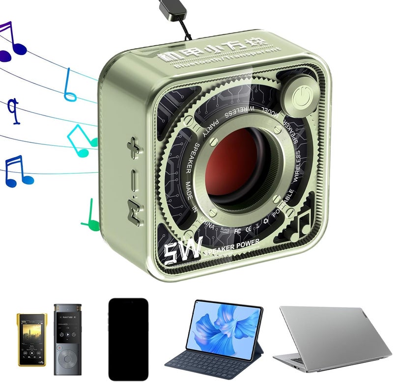 windforgecraft Transparent Small Speaker - 5W Mecha Theme Transparent Speaker - Computer Speaker for Desktop and Room, Travel Speaker for Parties, Camping, Travel, and Home Borato - Image 1