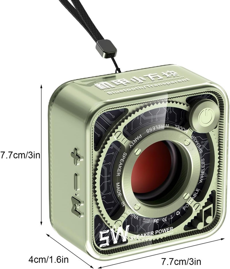 windforgecraft Transparent Small Speaker - 5W Mecha Theme Transparent Speaker - Computer Speaker for Desktop and Room, Travel Speaker for Parties, Camping, Travel, and Home Borato - Image 5