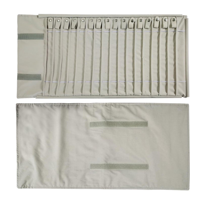 SCIKHEFT Portable Jewelry Roll Untangled Secure Necklace Travel Storage Bag Displays Holder 16 Chain (Beige) - Image 5