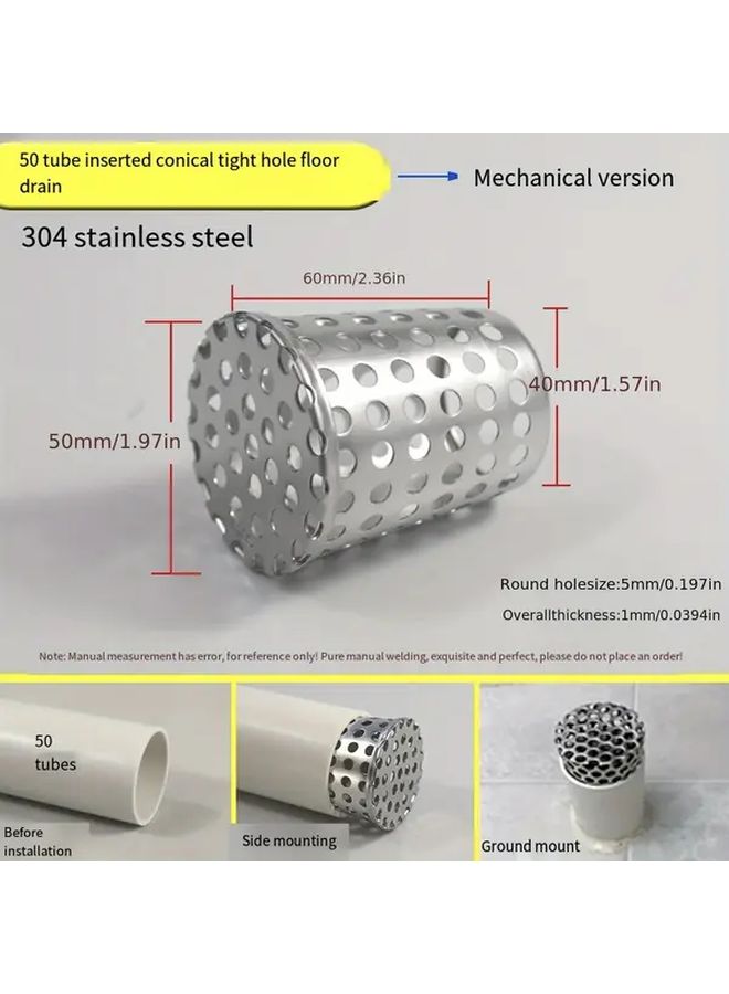 50mm Conical Mesh Rainwater Strainer Drainage Guard Filter for Downspout Roof Gutter - Image 3