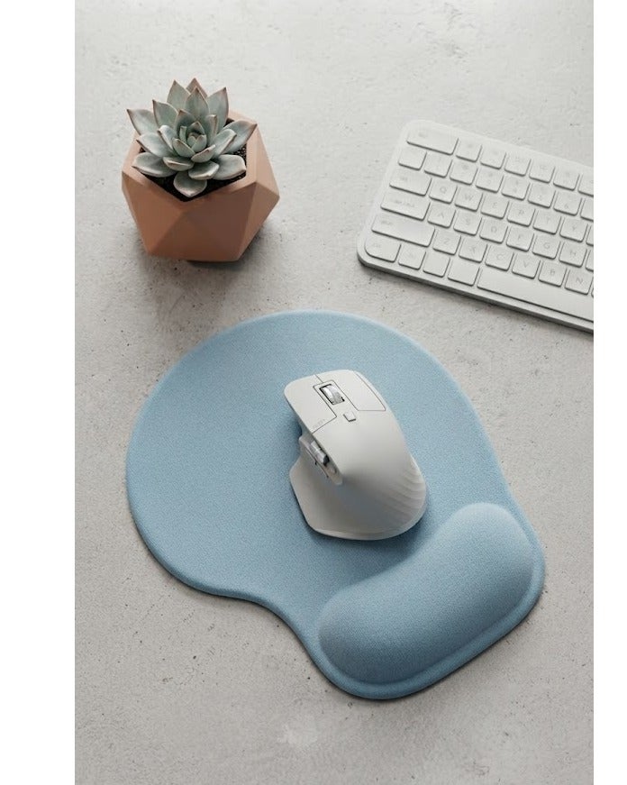 Mouse Pad with Gel Wrist Support - Light Blue - Image 3