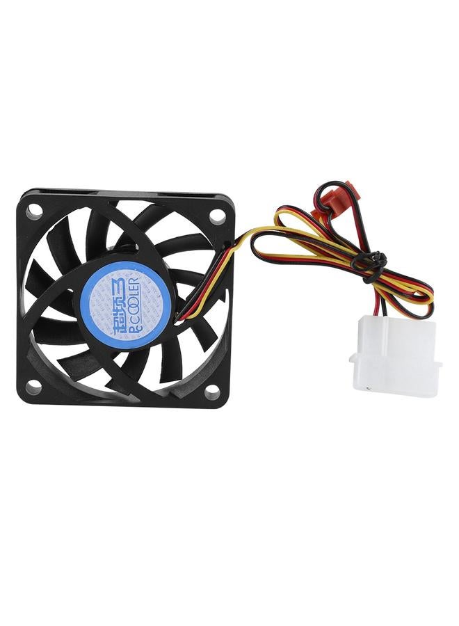 Loquat 4Pin/3Pin DC12V 6CM High Quality Mute CPU Heatsink Cooling Fan with 11 Blades - Image 1