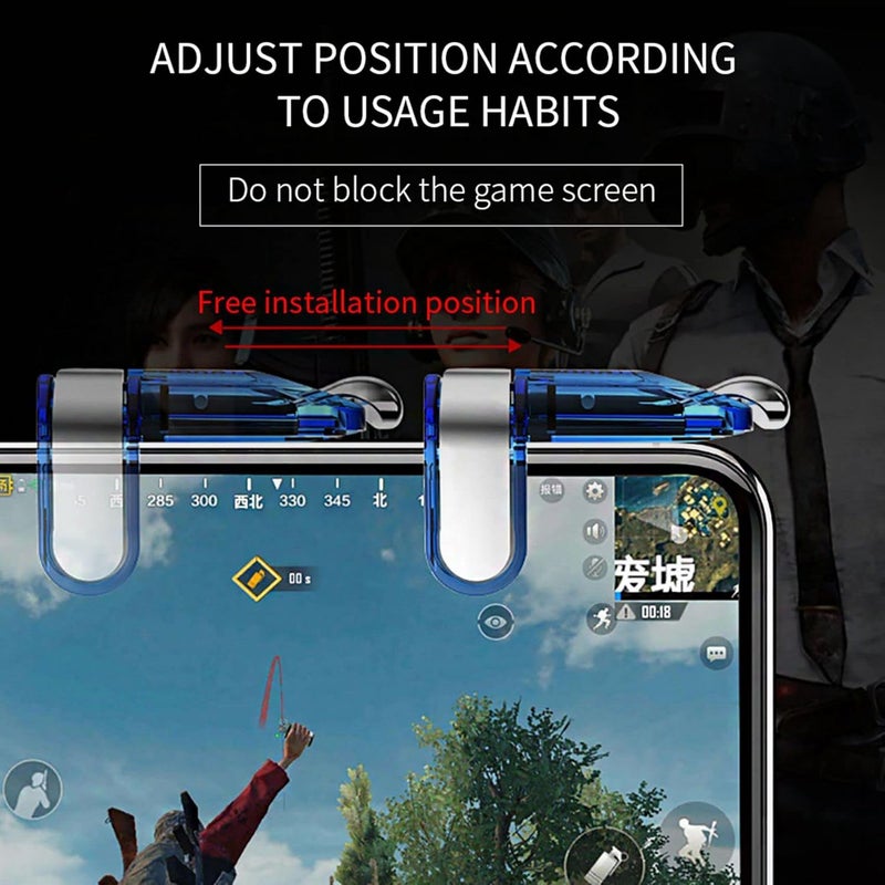 Cwmiibili 4X Mini Gaming Trigger L1 R1 Gamepad Mobile Control Fire Buttons Black - Image 5