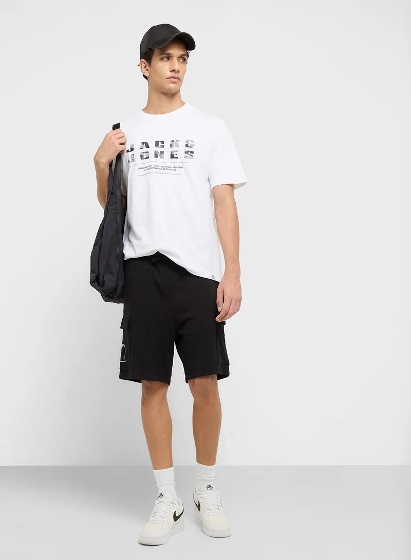 JACK & JONES JCORECHARGE FRONT BRANDING TEE CREW NECK
