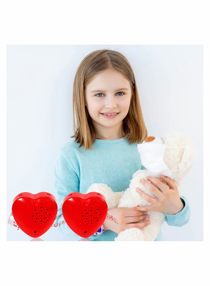 SYOSI Voice Recorder for Stuffed Animal, 20 Seconds Stuffed Animal Voice Recorder Box, Bear Toy Push Button Sound Recorder, Heartbeat Recorder, Recording Device Sound Module for Toys, 4 Pcs (Red) - Image 5