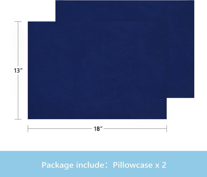 TILLYOU Toddler Pillowcase 2 Pack with Envelope Closure,13" x 18" Silky Soft Microfiber Travel Kids Pillowcase for Boys and Girls,Navy - Image 2