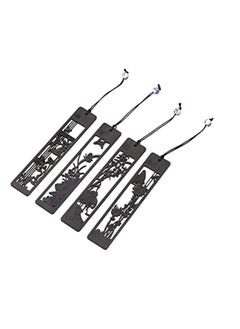 Excefore Handmade Natural Wooden Carving Bookmark Gift Box Set Bookmark With Blue And White Porcelain Pendant Is A Unique Gift For Teachers Students Parents Husband Men And Women. 4 PCS  - Image 2