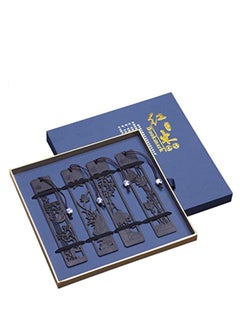 Excefore Handmade Natural Wooden Carving Bookmark Gift Box Set Bookmark With Blue And White Porcelain Pendant Is A Unique Gift For Teachers Students Parents Husband Men And Women. 4 PCS  - Image 1