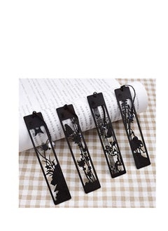 Excefore Handmade Natural Wooden Carving Bookmark Gift Box Set Bookmark With Blue And White Porcelain Pendant Is A Unique Gift For Teachers Students Parents Husband Men And Women. 4 PCS  - Image 3