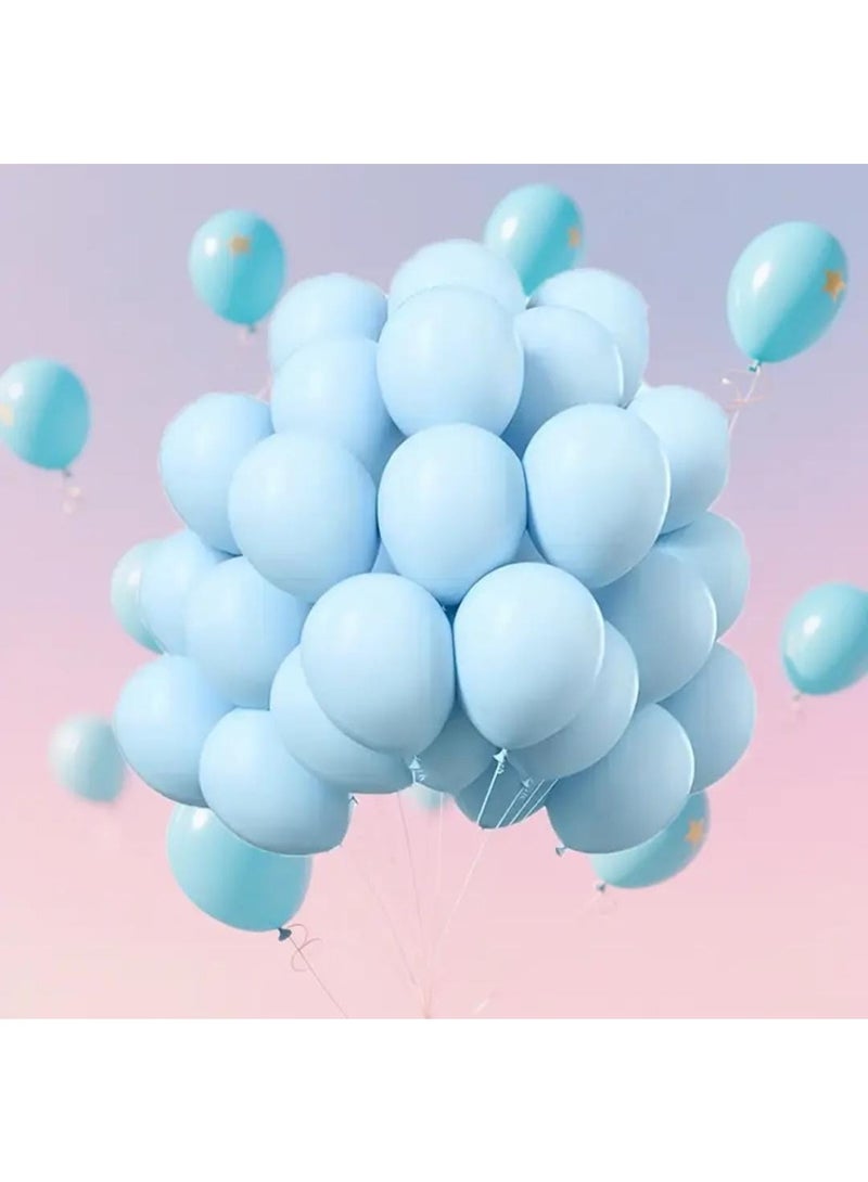 KRONFOL 50 Light Blue Latex Balloons - 12-Inch Shiny Metallic Party Decorations for Birthdays, Baby Showers, Weddings, Gender Reveals & Anniversary Celebrations, Birthday Balloons, Event Accessories, Smooth Surface Balloons, Durable Party Balloons - Image 1