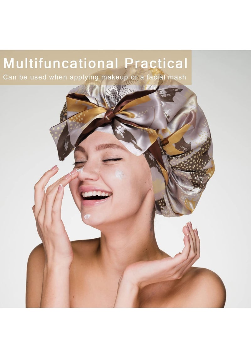 Zikra Silk Bonnet for Curly Hair,Silk Hair Bonnet for Sleeping Satin Bonnets for Black Women, Extra Large Bonnet for Braids with Tie Band - Image 2