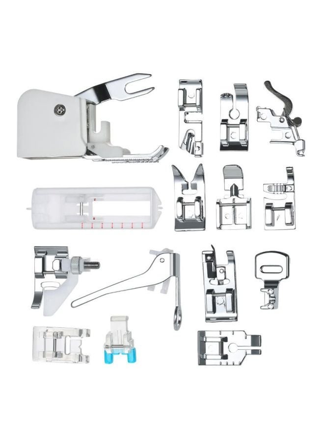 NIBEMINENT 15-Piece Sewing Machine Presser Kit For Low Shank White/Silver 18centimeter - Image 3