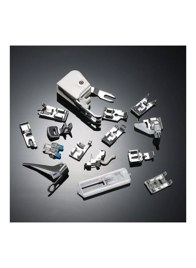 NIBEMINENT 15-Piece Sewing Machine Presser Kit For Low Shank White/Silver 18centimeter - Image 4