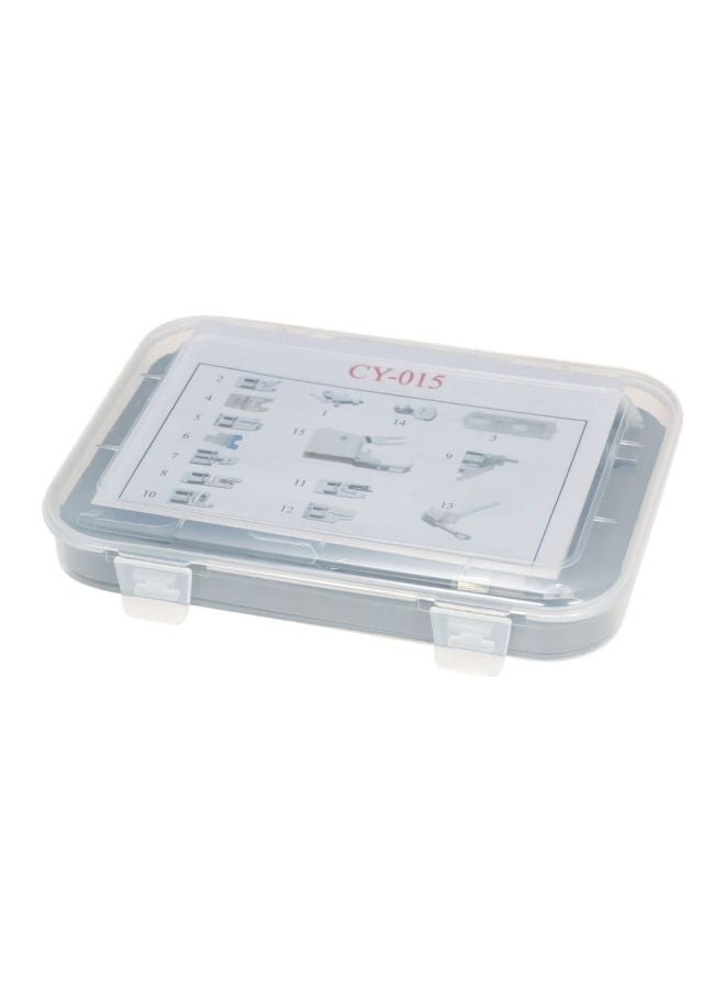 NIBEMINENT 15-Piece Sewing Machine Presser Kit For Low Shank White/Silver 18centimeter - Image 2