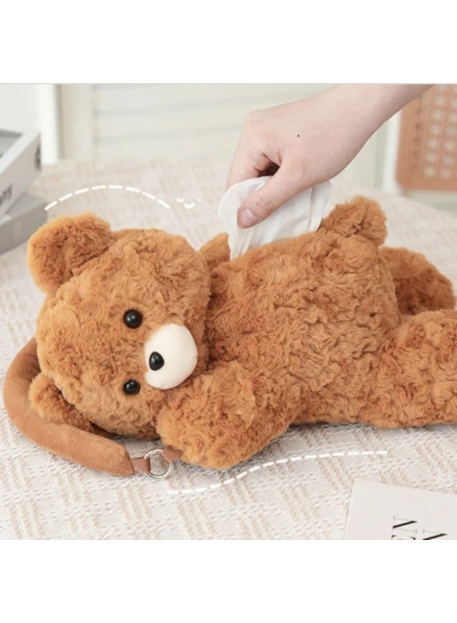 Cute Teddy Bear Tissue Holder for Car – Single Piece with Hanging Loop for Easy Mounting on Car Seat Backs, Bedroom, Office, Bathroom, or Kids’ Room Décor - Image 2