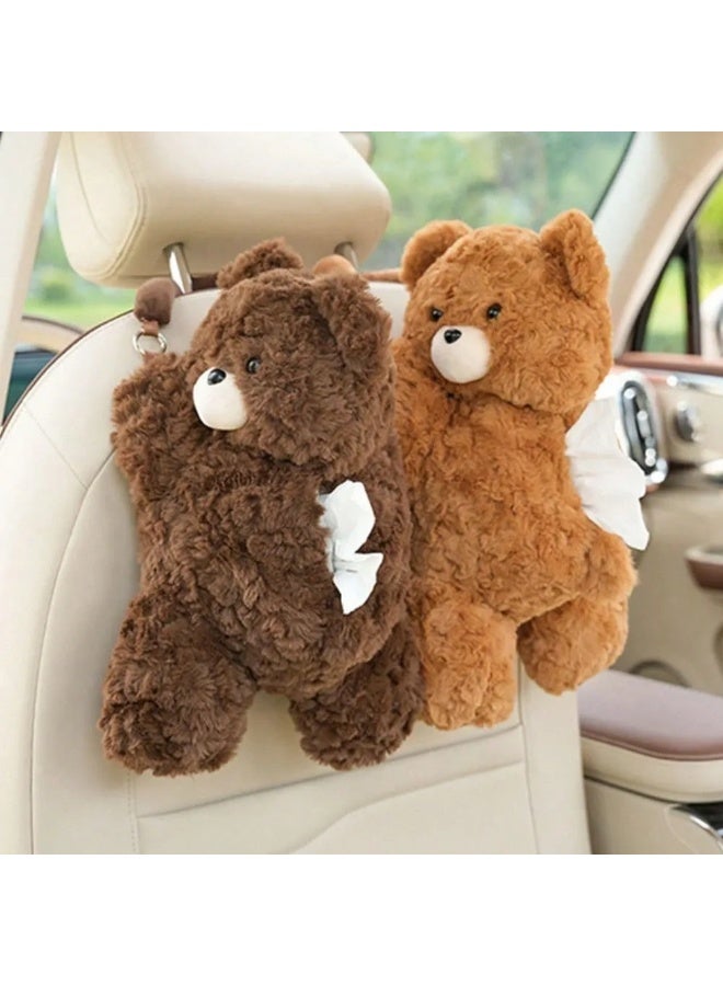 Cute Teddy Bear Tissue Holder for Car – Single Piece with Hanging Loop for Easy Mounting on Car Seat Backs, Bedroom, Office, Bathroom, or Kids’ Room Décor - Image 4