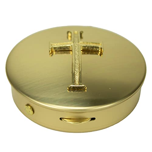 Cathedral Art Abbey & CA Gift Gold Latin Cross Pyx Container - Image 1