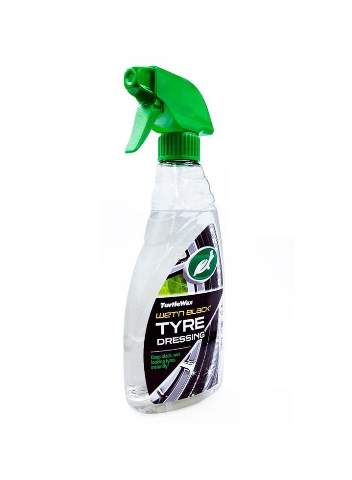 Turtle Wax Wet'n Black Tyre Dressing - Instant Long-Lasting Tyre Shine, 500ml, Deep Black Finish, Spray-On, No Over Spray Formula, Easy to Use, Fast Application for Cars and Motorcycles - Image 2